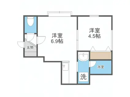 アプレミディ(1DK/2階)の間取り写真