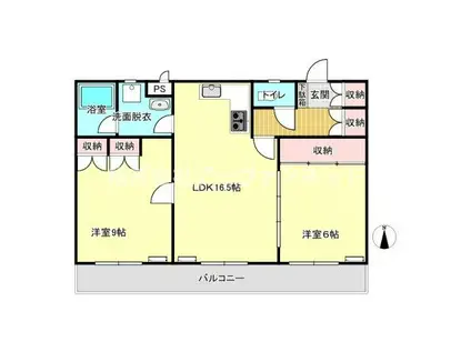 ヴィラベール洗足池(2LDK/3階)の間取り写真