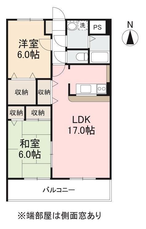 メルヴェーユ新居(2LDK/6階)の間取り写真