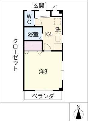 ラメゾン タナカE(1K/3階)の間取り写真