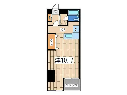 大津レジデンス(1K/2階)の間取り写真