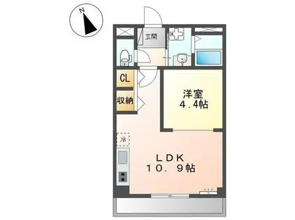 ルーエンビレッジC(1LDK/3階)の間取り写真