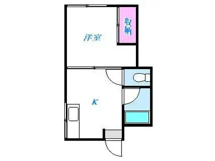 ひまりハイツ(1K/2階)の間取り写真