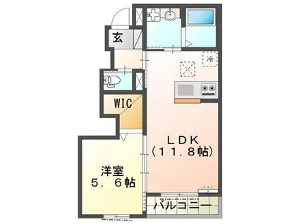 スプランドゥール(1LDK/1階)の間取り写真
