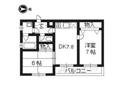 DAKOTA HOUSE(2DK/2階)の間取り写真