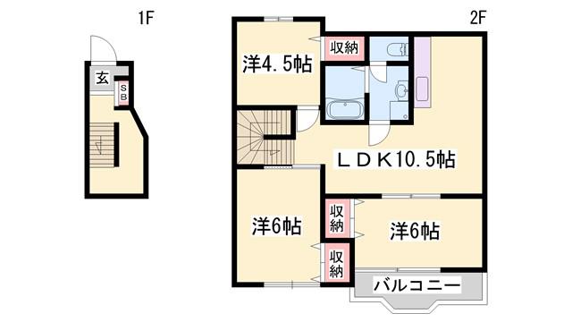 ジュアン壱番館(3LDK/2階)の間取り写真