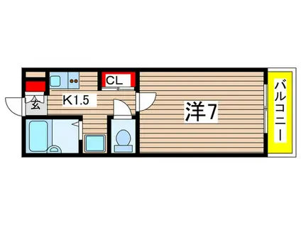 エルム藤成(1K/2階)の間取り写真