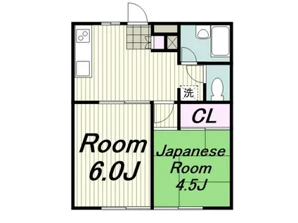 コーポマルマA棟(2K/2階)の間取り写真