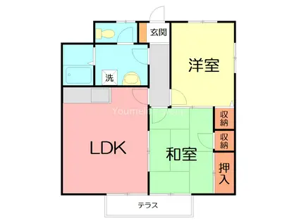 グリーンヴィレッジ(2LDK/1階)の間取り写真