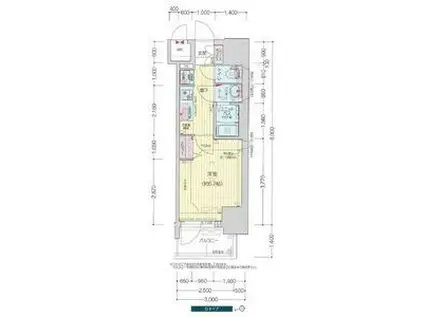 プレサンス新栄アーバンフロー(1K/8階)の間取り写真