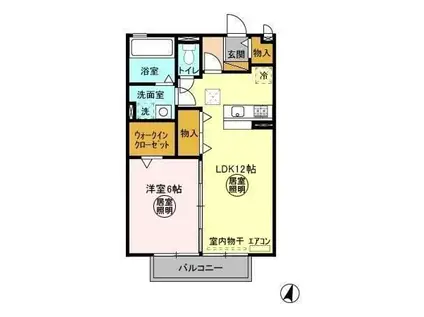 ROYALPARKHIMEKOABC(1LDK/1階)の間取り写真