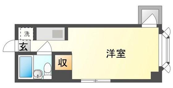 ベルハイム医大東(ワンルーム/2階)の間取り写真