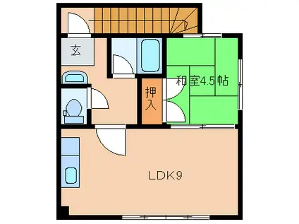 グランディールJ(1LDK/2階)の間取り写真