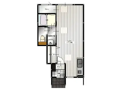 D-BOX八幡 A棟(ワンルーム/1階)の間取り写真