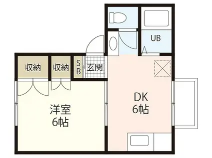 クリエール3(1DK/2階)の間取り写真