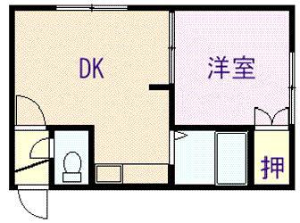 エスパニアⅥ(1DK/1階)の間取り写真