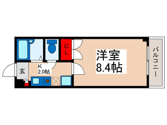 クレオ舞浜A(1K/2階)の間取り写真