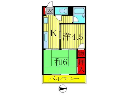 エクセレント泉(2K/1階)の間取り写真