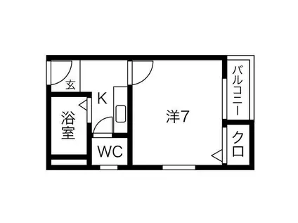 サンスターマンション(1K/2階)の間取り写真