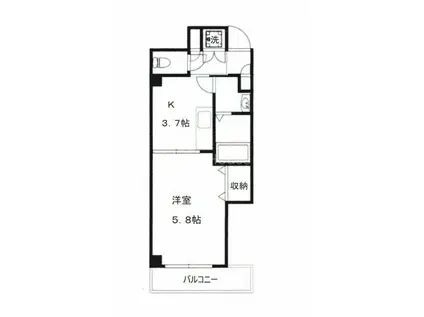 青木ステーツ(1K/3階)の間取り写真