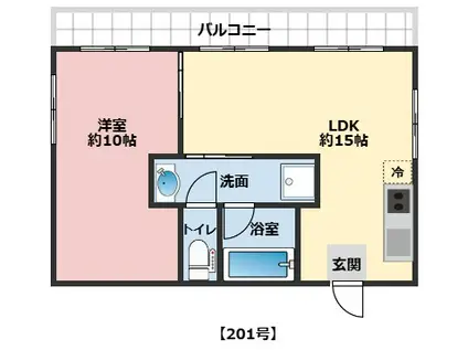 アヴァンティ春日野(1K/1階)の間取り写真
