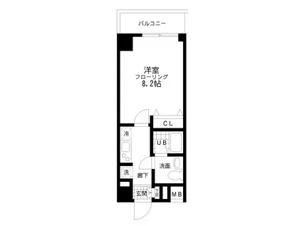 レジディア桜上水(1K/5階)の間取り写真