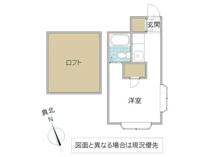 クレスト(ワンルーム/2階)の間取り写真