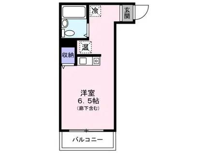 シーエスイーハイツ林間(ワンルーム/2階)の間取り写真