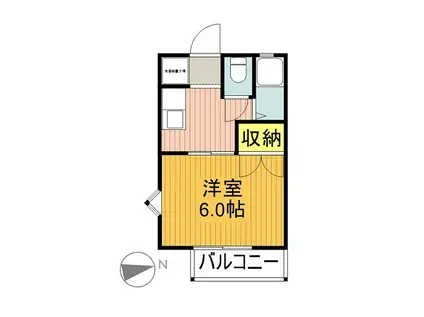 シャルムI(1K/1階)の間取り写真