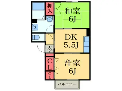 エクセルメゾン(2DK/1階)の間取り写真