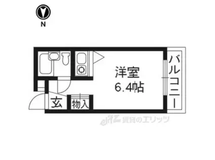 ラヴィール西洞院(1K/4階)の間取り写真
