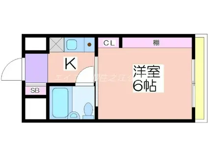 メネダス(1K/2階)の間取り写真