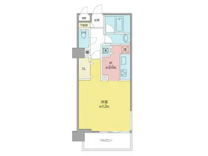 プリモーラ鶴舞公園(ワンルーム/3階)の間取り写真