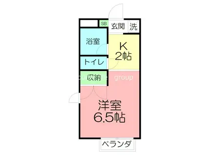 グッディハウス(1K/2階)の間取り写真