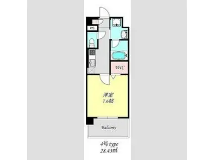 グランネクサス船橋町(1K/3階)の間取り写真