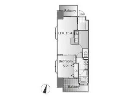 コンプレートSEKIJOU(1LDK/6階)の間取り写真