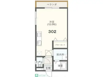 YHビル(ワンルーム/3階)の間取り写真