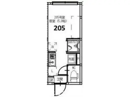 ハーモニーテラス東大泉III(ワンルーム/2階)の間取り写真