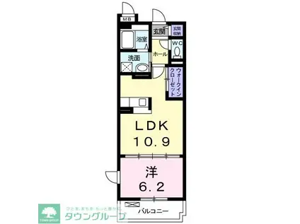 ハーモニー(1LDK/2階)の間取り写真