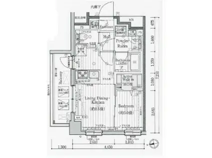 デュオヴェール東京東向島(1LDK/2階)の間取り写真
