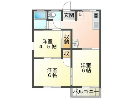 SUN持川(3DK/2階)の間取り写真