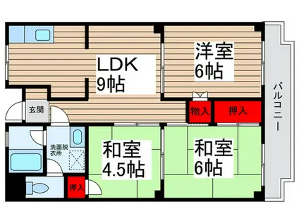 ニューホームズ第一マンション(3LDK/2階)の間取り写真