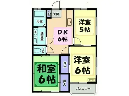 サンハイツ(3DK/2階)の間取り写真