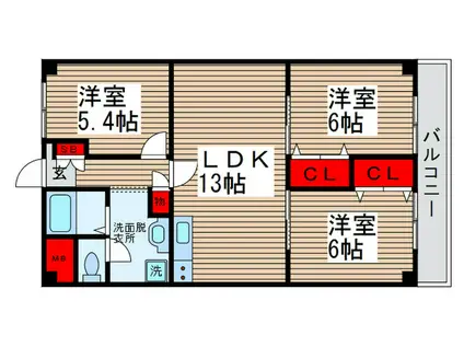 PLENDY北小金(3LDK/1階)の間取り写真
