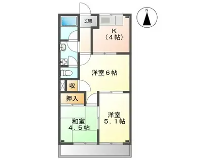 ハイツエクセル(3K/2階)の間取り写真