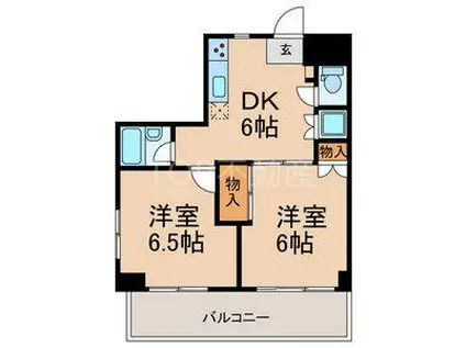 大塚ビル(2DK/5階)の間取り写真