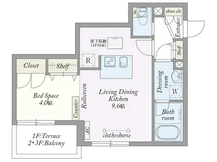 MY STYLE VINTAGE 根岸(1LDK/1階)の間取り写真