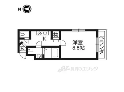 チコーベルメゾン東山(1K/3階)の間取り写真