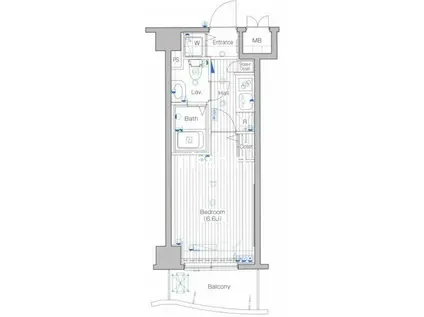 グランド・ガーラ高輪(1K/13階)の間取り写真