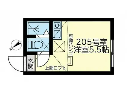 ユナイト星川ジェフリー(ワンルーム/2階)の間取り写真